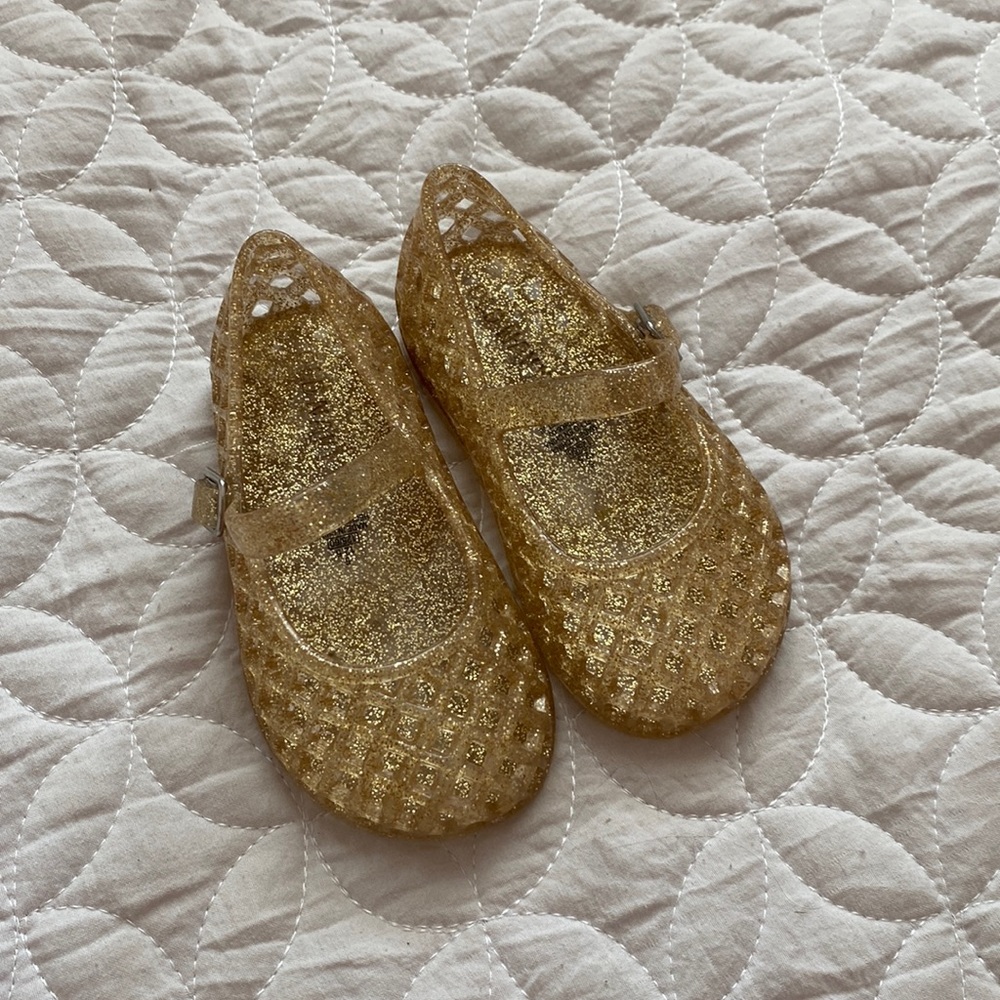 Old Navy Toddler Gold Glitter Jellies